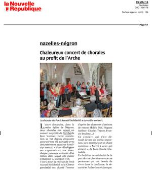 article-la-nouvelle-republique-concert-a-negron-au-profit-de-l-arche-de-jean-vanier